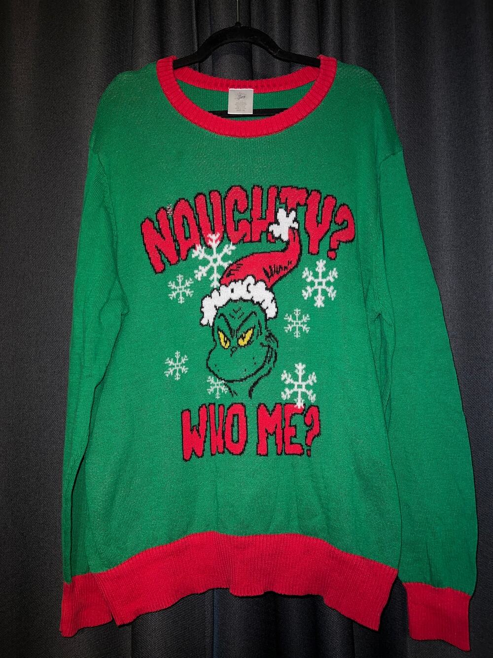 Ugly Christmas Sweater Xmas Size XL Grinch